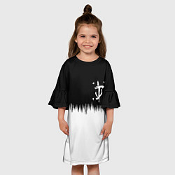 Платье клеш для девочки Doom краски черно белый, цвет: 3D-принт — фото 2
