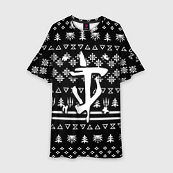 Платье клеш для девочки Doom x witcher pattern, цвет: 3D-принт