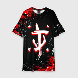 Платье клеш для девочки Doom краски абстракция, цвет: 3D-принт