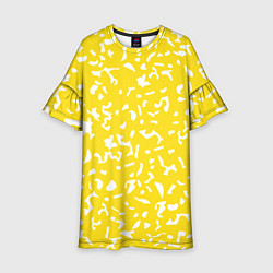 Платье клеш для девочки Лимонный камуфляж, цвет: 3D-принт