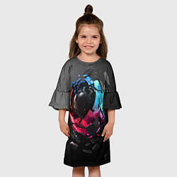Платье клеш для девочки Abstract graphics, цвет: 3D-принт — фото 2
