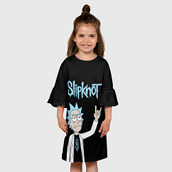Платье клеш для девочки Slipknot и Рик Санчес из Рик и Морти, цвет: 3D-принт — фото 2