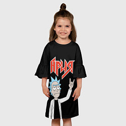 Платье клеш для девочки Ария и Рик Санчес из Рик и Морти, цвет: 3D-принт — фото 2