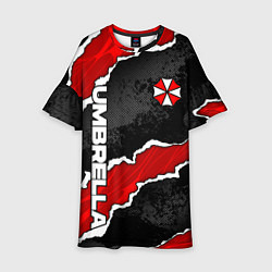 Платье клеш для девочки Umbrella corp - разрывы, цвет: 3D-принт