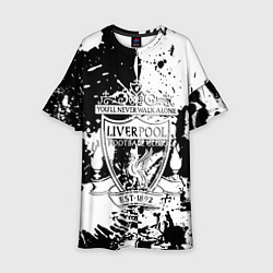 Платье клеш для девочки Liverpool краски текстура, цвет: 3D-принт
