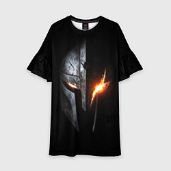 Платье клеш для девочки Спартанец с огненным взглядом, цвет: 3D-принт