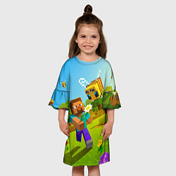 Платье клеш для девочки Стив и пчела, цвет: 3D-принт — фото 2