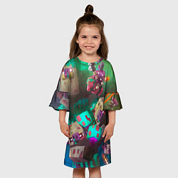 Платье клеш для девочки Зомби пиглины, цвет: 3D-принт — фото 2