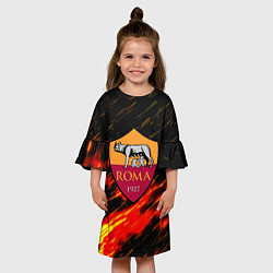 Платье клеш для девочки Romo огненные штрихи, цвет: 3D-принт — фото 2