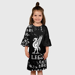 Платье клеш для девочки Ливерпуль японские символы, цвет: 3D-принт — фото 2