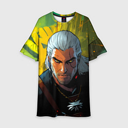 Платье клеш для девочки Ведьмак аниме стиль, цвет: 3D-принт