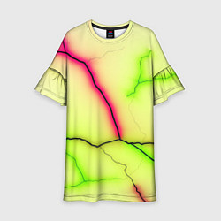 Платье клеш для девочки Multicolored lightning, цвет: 3D-принт