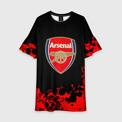 Платье клеш для девочки Арсенал красные краски, цвет: 3D-принт