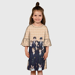 Платье клеш для девочки BTS в костюмах, цвет: 3D-принт — фото 2