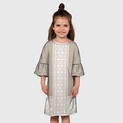 Платье клеш для девочки Славянский орнамент-вышиванка рубаха, цвет: 3D-принт — фото 2