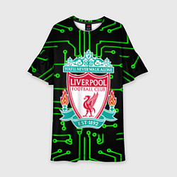 Платье клеш для девочки Liverpool плата текстура, цвет: 3D-принт