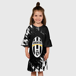 Платье клеш для девочки Ювентус пипл краски, цвет: 3D-принт — фото 2