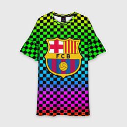 Платье клеш для девочки Barcelona gradient neon, цвет: 3D-принт