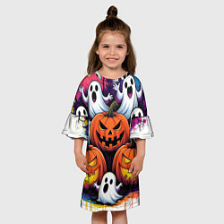 Платье клеш для девочки Happy Halloween 25, цвет: 3D-принт — фото 2