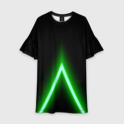 Платье клеш для девочки Color neon green, цвет: 3D-принт