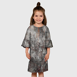 Платье клеш для девочки Абстракция - gray stone, цвет: 3D-принт — фото 2