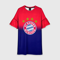 Платье клеш для девочки Бавария Мюнхен градиент, цвет: 3D-принт