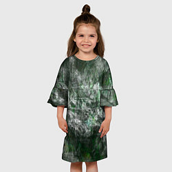 Платье клеш для девочки Абстракция - acid boom, цвет: 3D-принт — фото 2