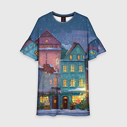 Детское платье Новогодний дворик