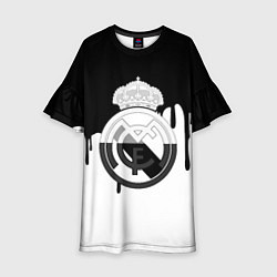 Детское платье Реал Мадрид жидкие краски текстура