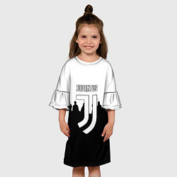 Платье клеш для девочки Ювентус команды, цвет: 3D-принт — фото 2