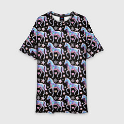 Детское платье Новогодние лошади y2k