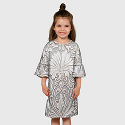 Платье клеш для девочки Вензельные цветы, цвет: 3D-принт — фото 2