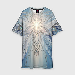 Детское платье Ледяной перьевой орнамент со светом