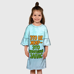 Платье клеш для девочки Это не жир - это новогодний запас, цвет: 3D-принт — фото 2