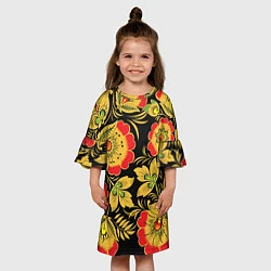Платье клеш для девочки Хохлома, цвет: 3D-принт — фото 2