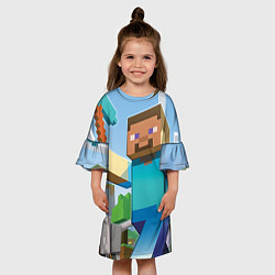 Платье клеш для девочки Minecraft World, цвет: 3D-принт — фото 2