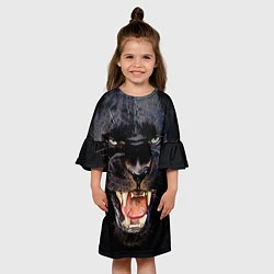 Платье клеш для девочки Пантера, цвет: 3D-принт — фото 2
