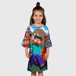Платье клеш для девочки Minecraft Man цвета 3D-принт — фото 2