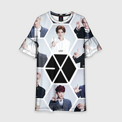 Платье клеш для девочки EXO Boys, цвет: 3D-принт