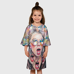 Платье клеш для девочки Девушка, цвет: 3D-принт — фото 2