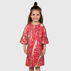 Платье клеш для девочки Мясо, цвет: 3D-принт — фото 2