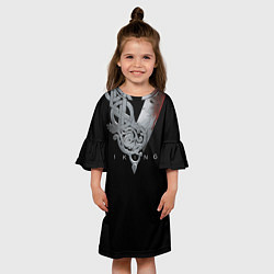 Платье клеш для девочки Vikings Emblem, цвет: 3D-принт — фото 2