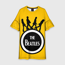 Платье клеш для девочки The Beatles: Yellow Vinyl, цвет: 3D-принт