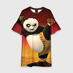 Платье клеш для девочки Кунг фу панда, цвет: 3D-принт