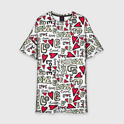 Платье клеш для девочки Love Words, цвет: 3D-принт