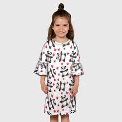 Платье клеш для девочки Любимые панды, цвет: 3D-принт — фото 2