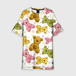 Платье клеш для девочки Любимые медвежата, цвет: 3D-принт