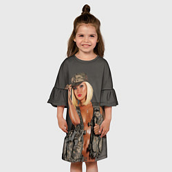 Платье клеш для девочки Девушка в форме, цвет: 3D-принт — фото 2
