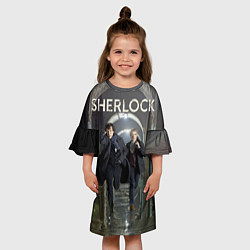 Платье клеш для девочки Sherlock Break, цвет: 3D-принт — фото 2