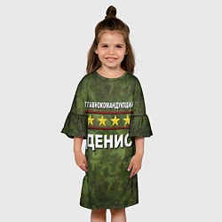 Платье клеш для девочки Главнокомандующий Денис, цвет: 3D-принт — фото 2